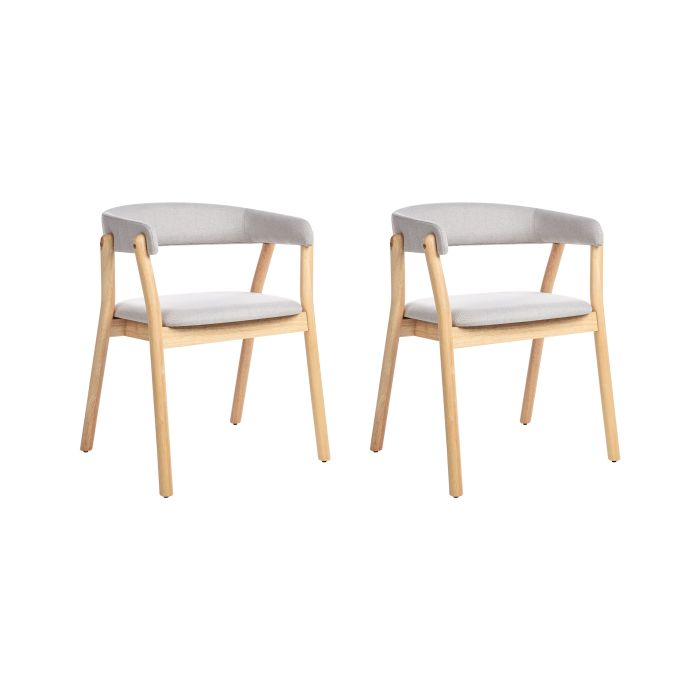 Set of 2 Dining Chairs MYLO Wood Light Grey