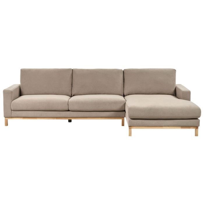 LINTHORPE Fabric 4 Seatrer L Shaped Corner Sofa - Beige, Right Hand Facing