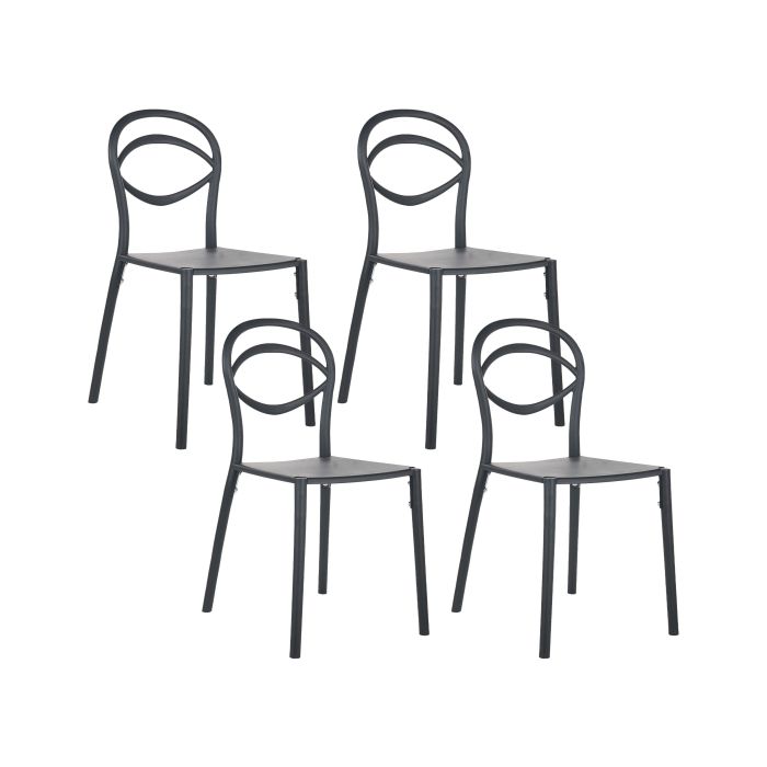 DEVENHURST Set of 4 Garden Chairs - Black