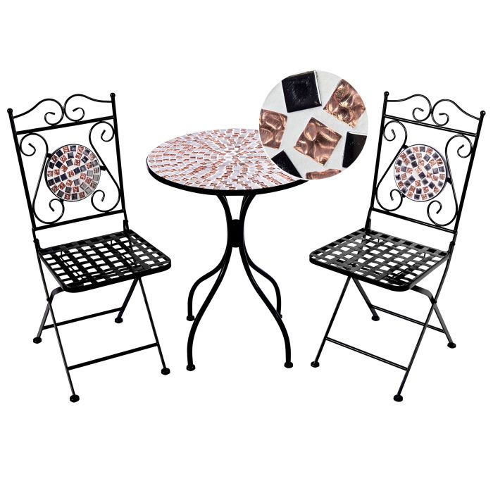 Bistro Set CARPINO Metal Black