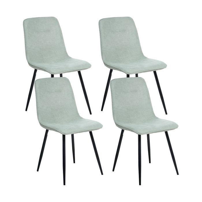 DORRINGFORD Fabric Dining Chairs - Set of 4 - Green