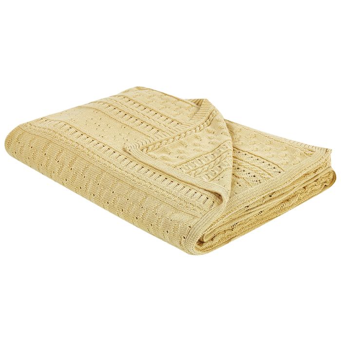 Bedspread DAULET Cotton 150 x 200 cm Yellow