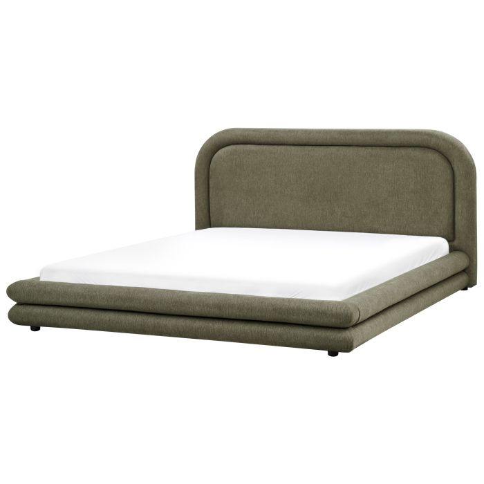 LAVAEDRNS Bed Faux Linen 180 x 200 cm (EU Super King) Dark Green