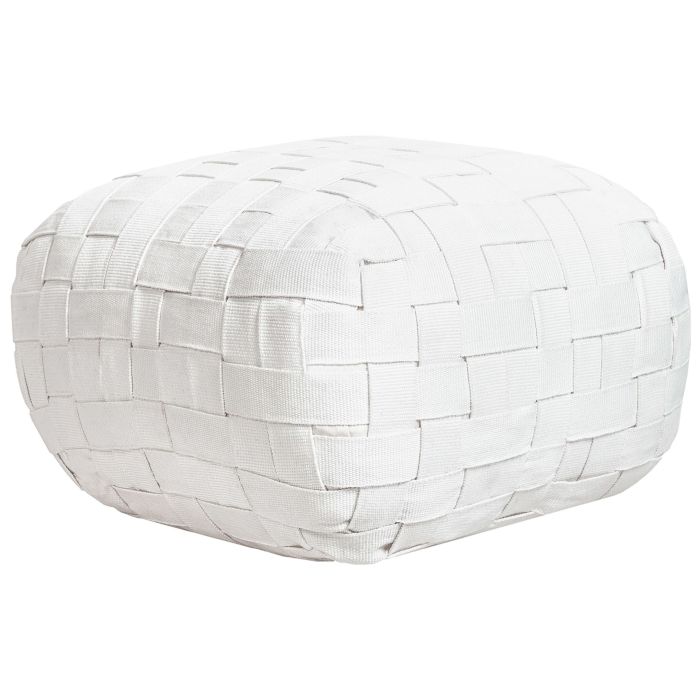 Outdoor Woven Pouffe Off-White BODLA
