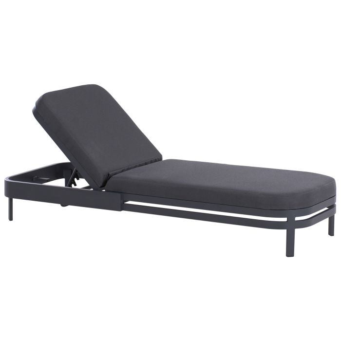 MELCOMBE Metal Reclining Sun Lounger - Grey