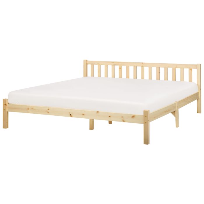 FLAWA Bedframe Wood 180 x 200cm EU Super Kingsize Bed Light Wood