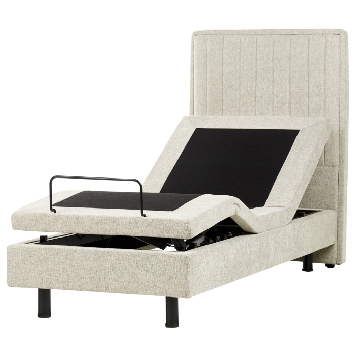 DEKU Small Single Fabric Adjustable Bed - Beige