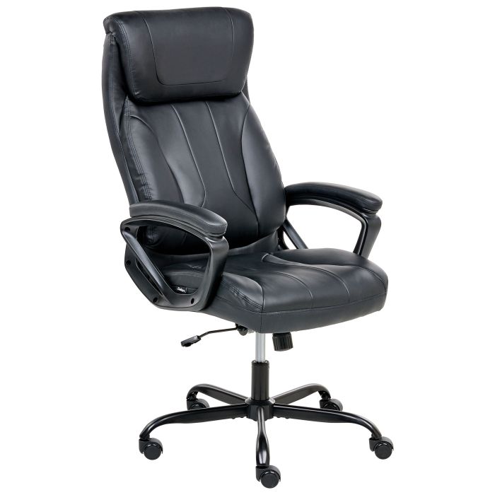 OAKWORTH Faux Leather Executive Office Chair - Black