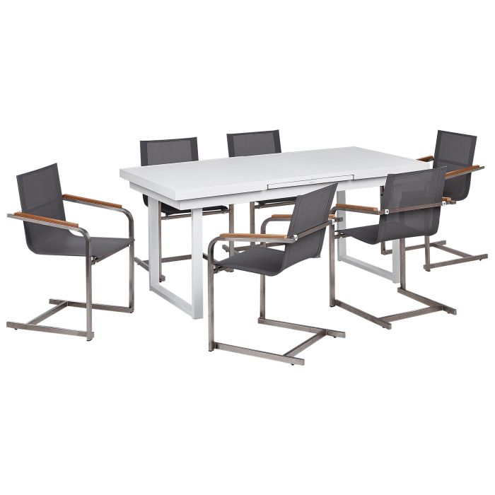 Garden Dining Set 6 Seater VALCANETTO/COSOLETO Metal Grey