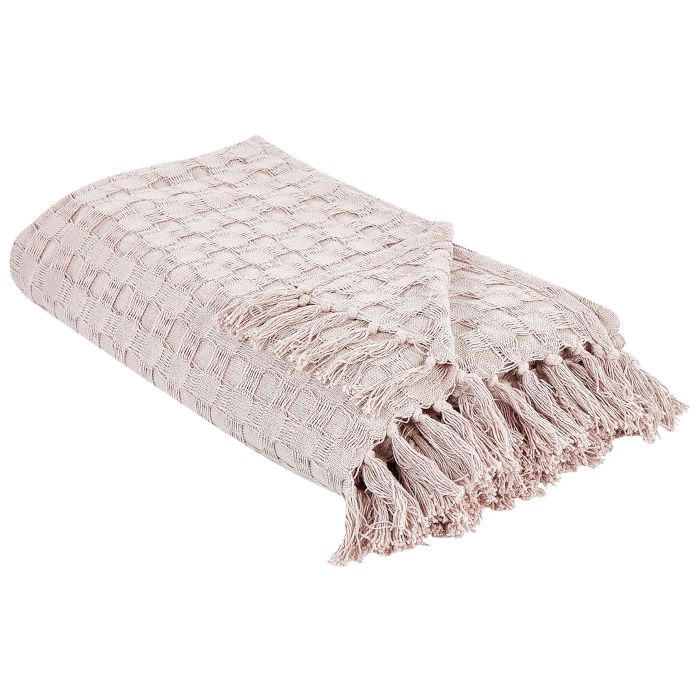 Bedspread BERE Cotton 220 x 240 cm Pastel Pink