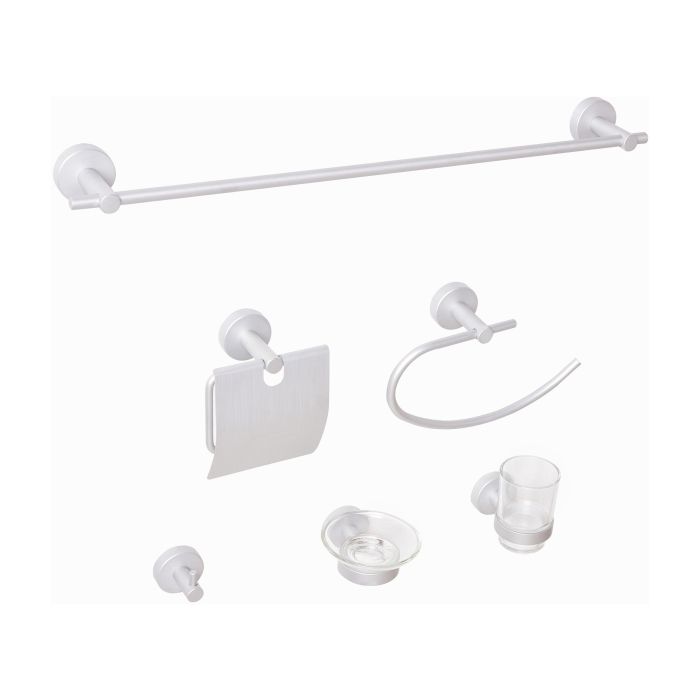 WINTHORPE 6-Piece Bathroom Hardware Set - Silver