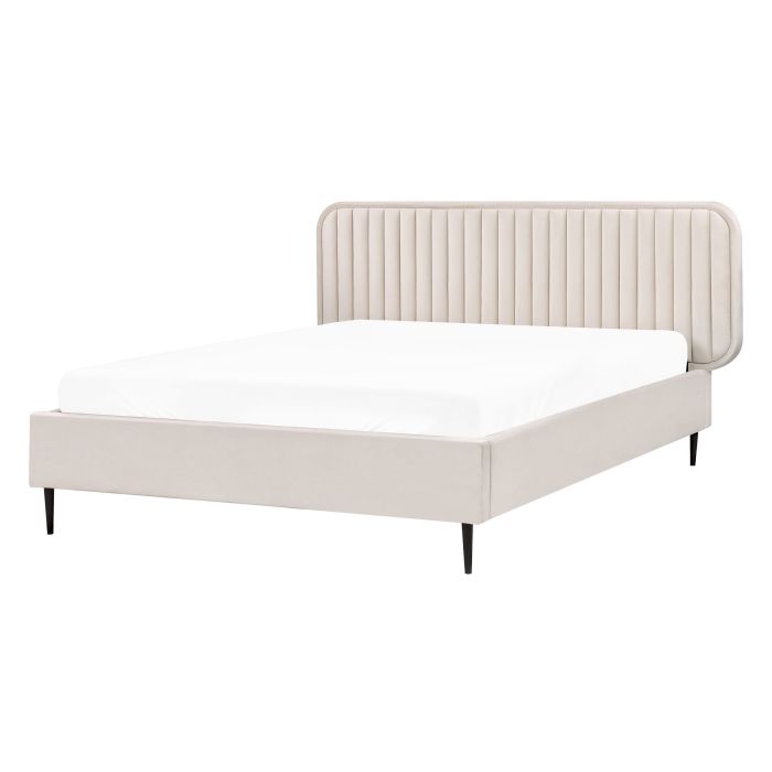 ARIN Bedframe Velvet 140 x 200cm EU Double Bed Beige