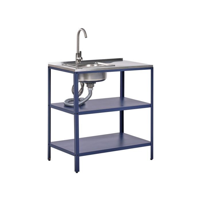 VLIAMA Outdoor Kitchen Island with Sink Blue