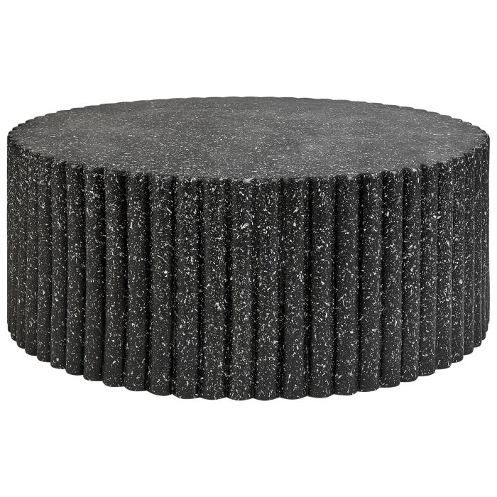 Round Coffee Table Black Terrazzo Effect POZZA