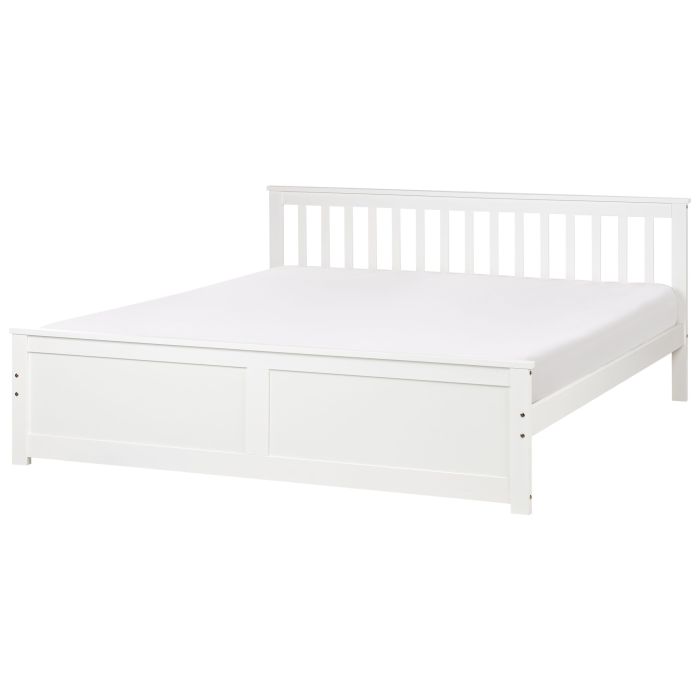 OLEA Bedframe Wood 180 x 200cm EU Super Kingsize Bed White