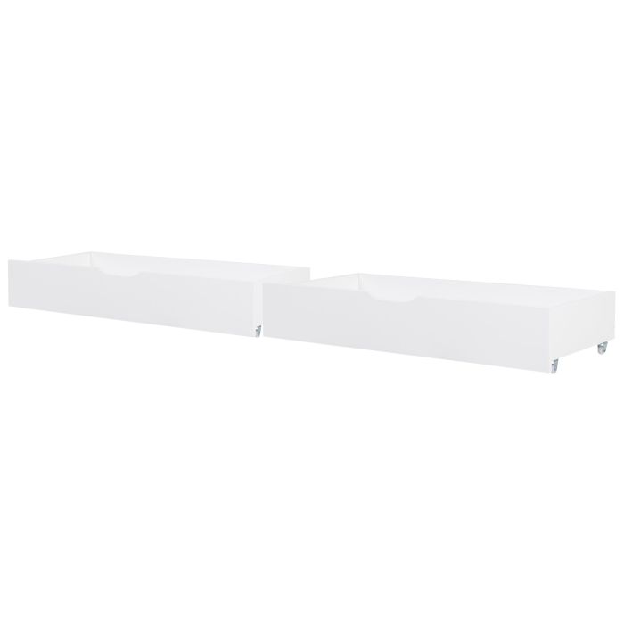 CRONAT Set of 2 Bed Storage Drawers Pine Wood White