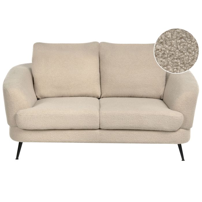 NEWHAVENLEIGH Boucle Fabric 2 Seater Sofa - Light Beige