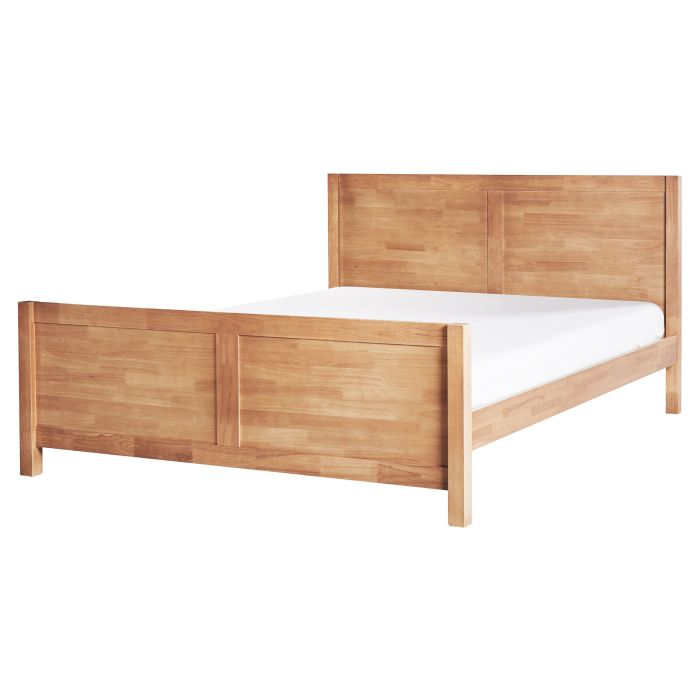 COVEI Bedframe Wood 160 x 200cm EU Kingsize Bed Light Wood