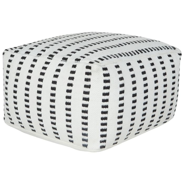 Outdoor Pouffe White and Black GAJAN