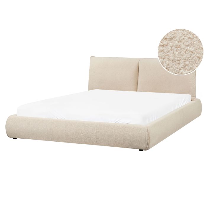 VYNAI Bed Boucle 160 x 200 cm (EU King Size) Light Beige