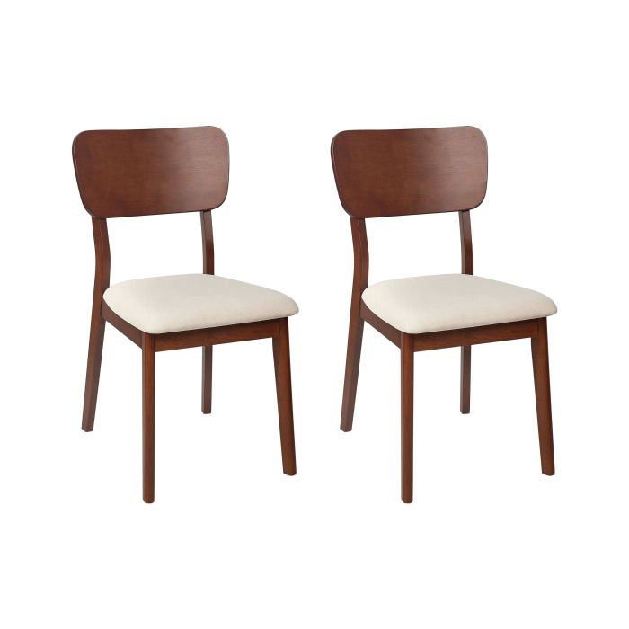 Set of 2 Dining Chairs MINIER Wood Dark Brown