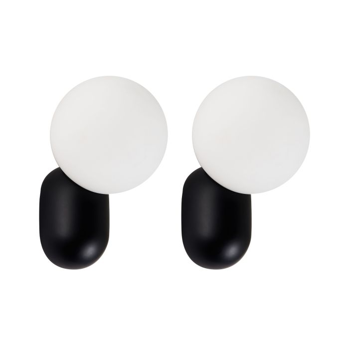 EARDWELL Metal Set of 2 Wall Lamps - Black