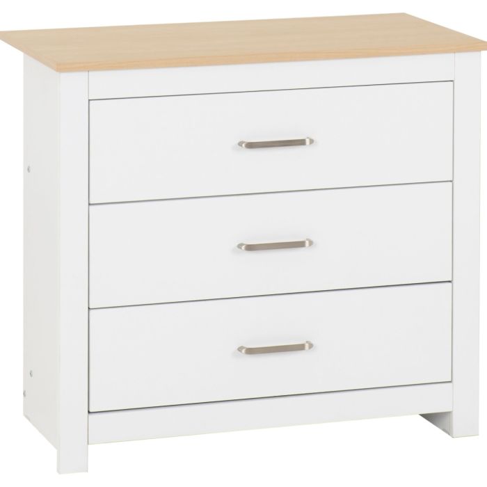 White Chest of Drawers - PORTLETHEN Medium Chest 3 Drawers