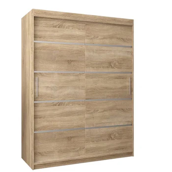 Sliding Wardrobe - VICENZA I 2 Door Wardrobe Oak Sonoma 150cm