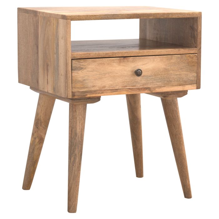 Modern Solid Wood Bedside Table with Open Slot