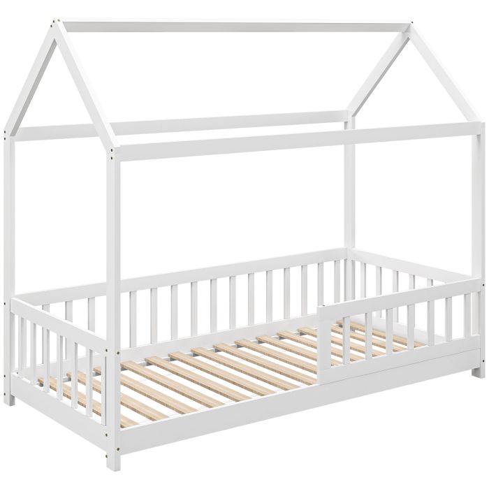 HERON House Shaped Kids Bed Frame with Safety Fence