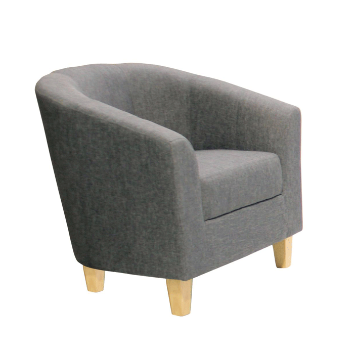 Bexhill Single Seater Linen Fabric Sofa - Dark Grey