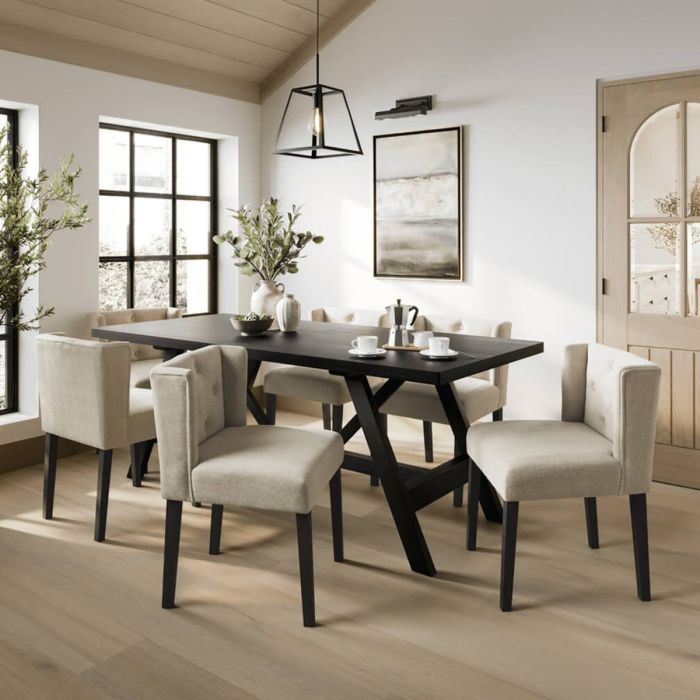 SHEA Linen Dining Chair - Stone