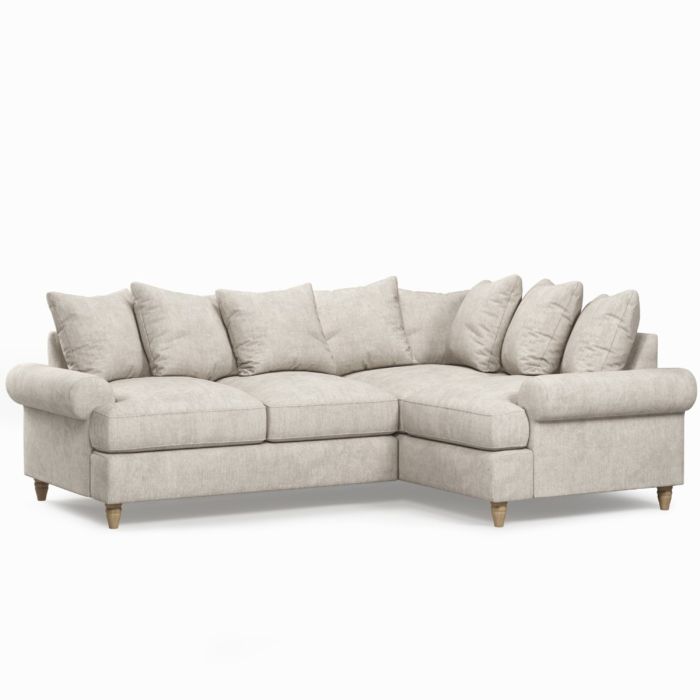 Corner Sofa - LUXE Fabric 3 Seater Left Hand Facing - Cream