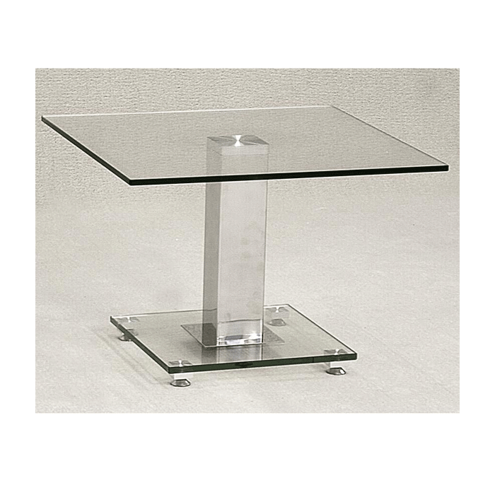Cotswold Square Glass Lamp Table - Chrome