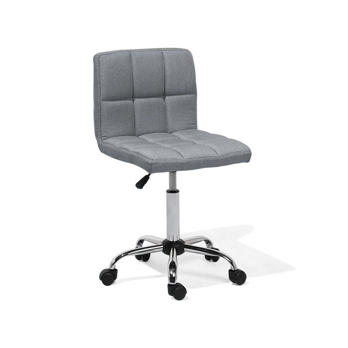 Desk Chair Grey Swivel Adjustable Height Metal Leg