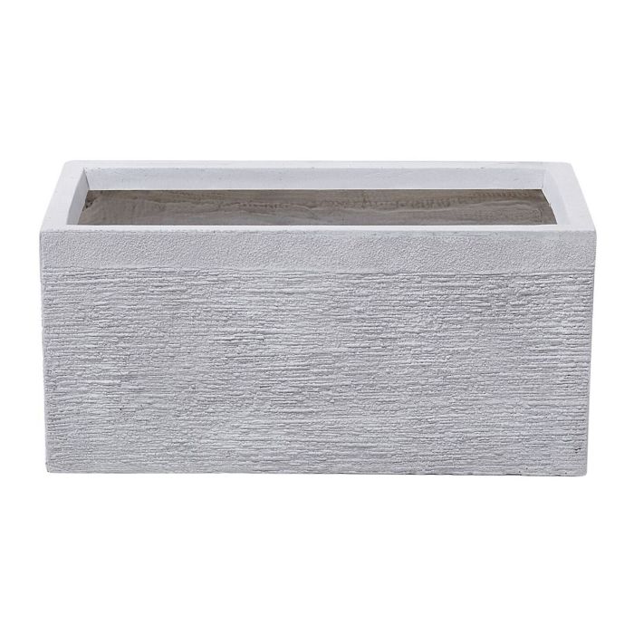 Plant Pot White Fibre Clay 50 x 23 x 24 cm Indoor Outdoor Rectangular Planter 