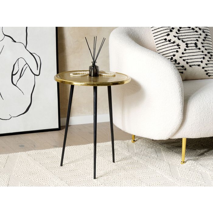 Metal Side Table Gold with Black TELFER