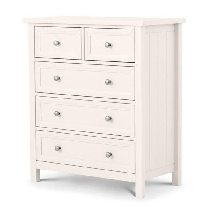 White Chest of Drawers - MALTON Medium Chest 5 Drawers