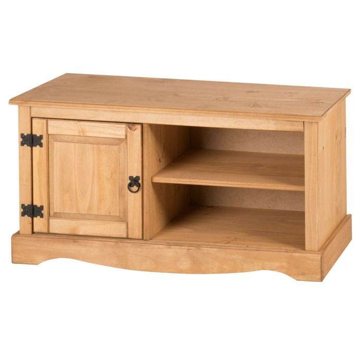 Corona Solid Pine TV Cabinet Stand With 1 Door