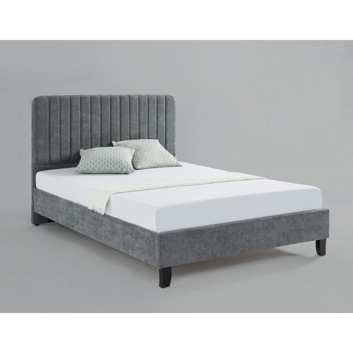 Single Bed - DRAKE 3ft Fabric Bedframe - Grey
