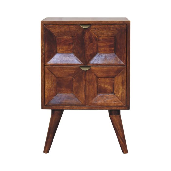 Bedside Table - BERLIN Nightstand Chestnut 40cm