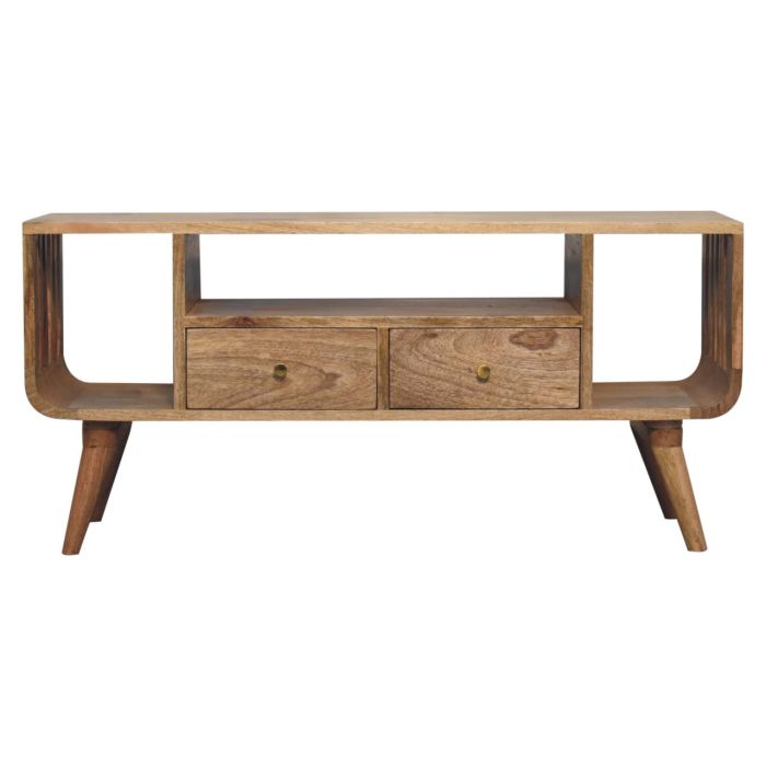SINEAL TV Unit Solid Wood Multi Media Storage - Light Wood