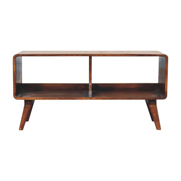 CROMER TV Unit Chestnut Wood Double Slot Media Storage - Medium Wood