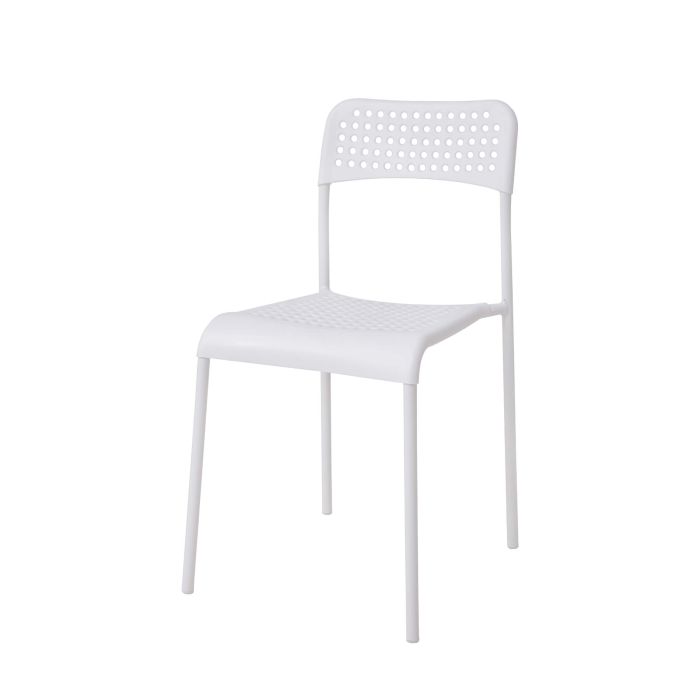 ZAVIA Plastic Chairs with metal legs White - Set of 10