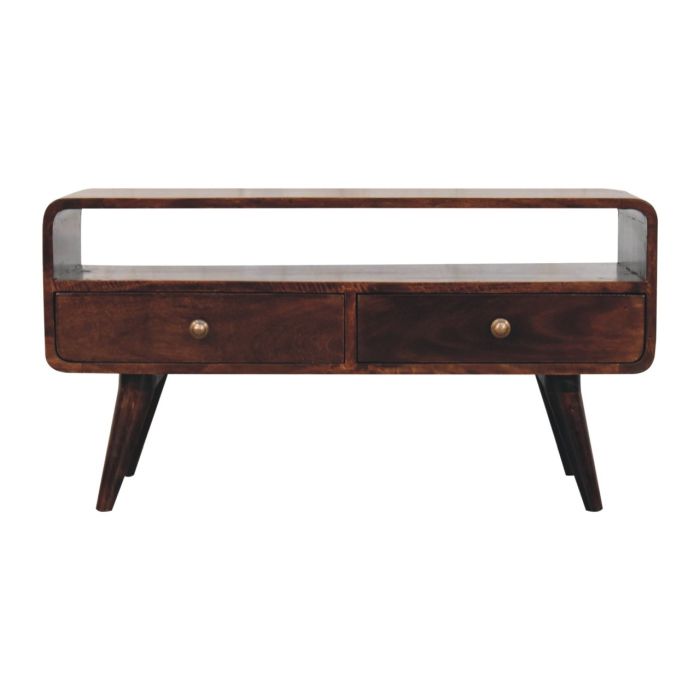 CROMER TV Unit - Walnut Wood Media Storage Unit - Walnut