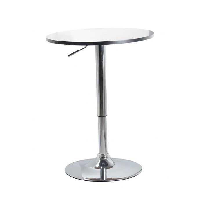 Conall Bar Table Top with Chrome Base - White