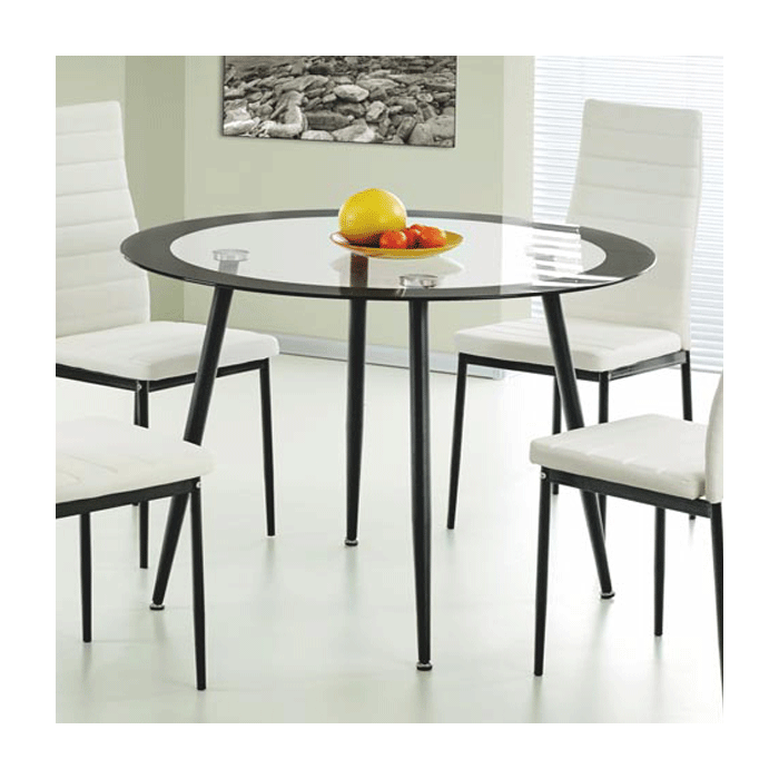 Quince Acodia Clear Glass Dining Table with Black Border