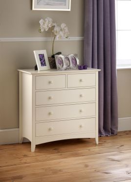 Cameo 3+2 Drawer Storage Chest - Stone White