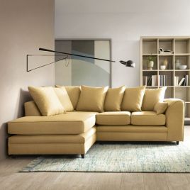 Dorota II Fabric Corner Sofa - Mustard