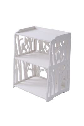 NLIKA 3 Tier Bedside Table Bedroom Storage Cabinet - White